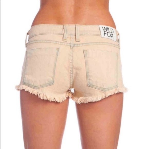Wildfox Pants - NWT Wildfox Ghost Nude FRIDAY NIGHT Distressed Jean Shorts Sz 26